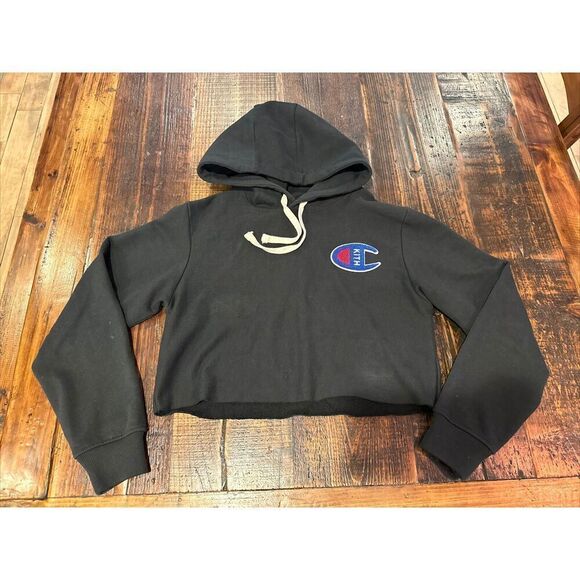 KITH Tops - KITH x Champion Women’s Nia Cropped Hoodie Size S Black